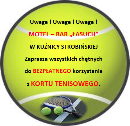 Kort tenisowy przy barze Łasuch w Kuźnicy Strobińskiej