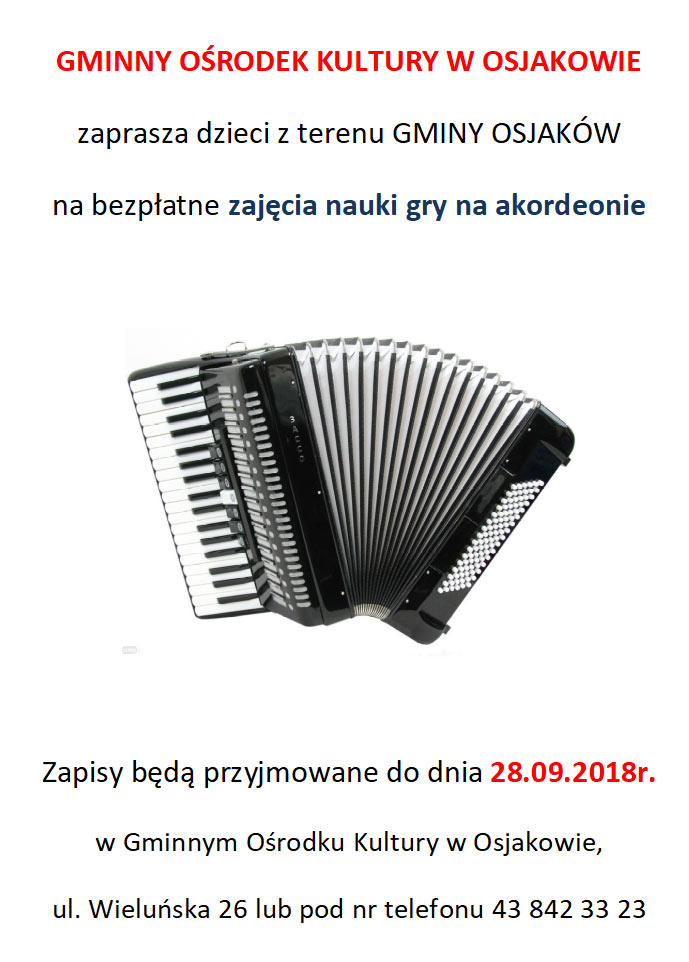 Zajęcia nauki gry na akordeonie