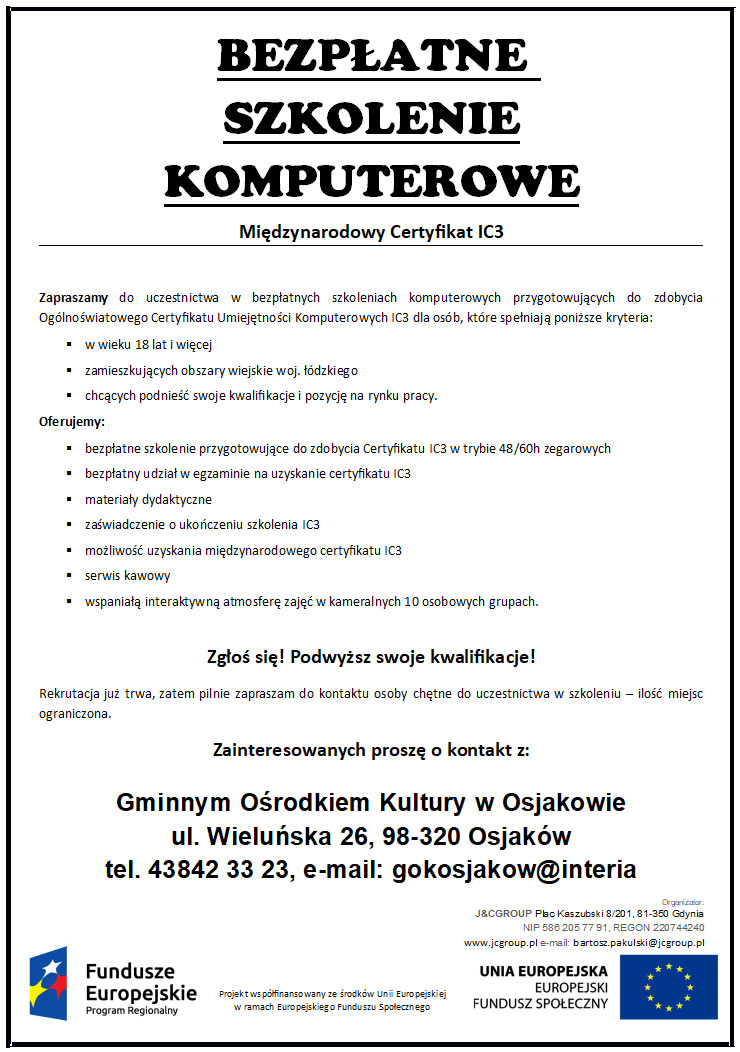 Bezpłatne szkolenie komputerowe